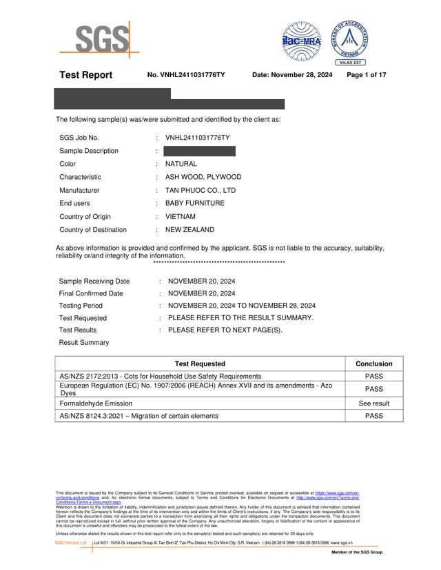 Cribs test report