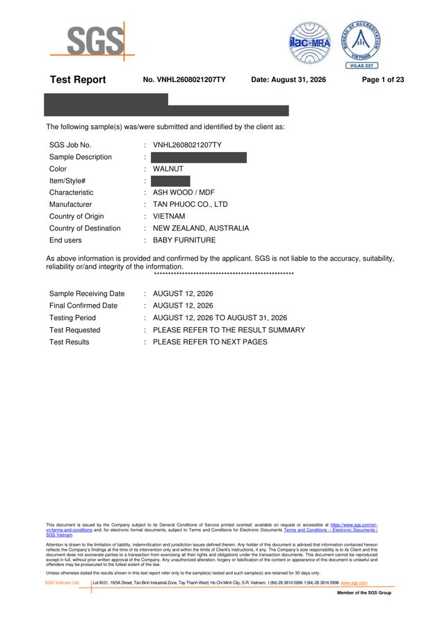 Cribs test report