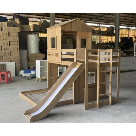 Full Twin Size Natural Loft Bed – Tan Phuoc Furniture