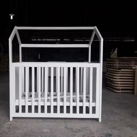 White baby Bed 2 with the Roof – Tan Phuoc Furniture