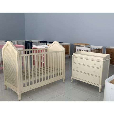 Antique Wooden Baby Crib 07 with Toddler Bed Conversion Kit – Tan Phuoc Furniture