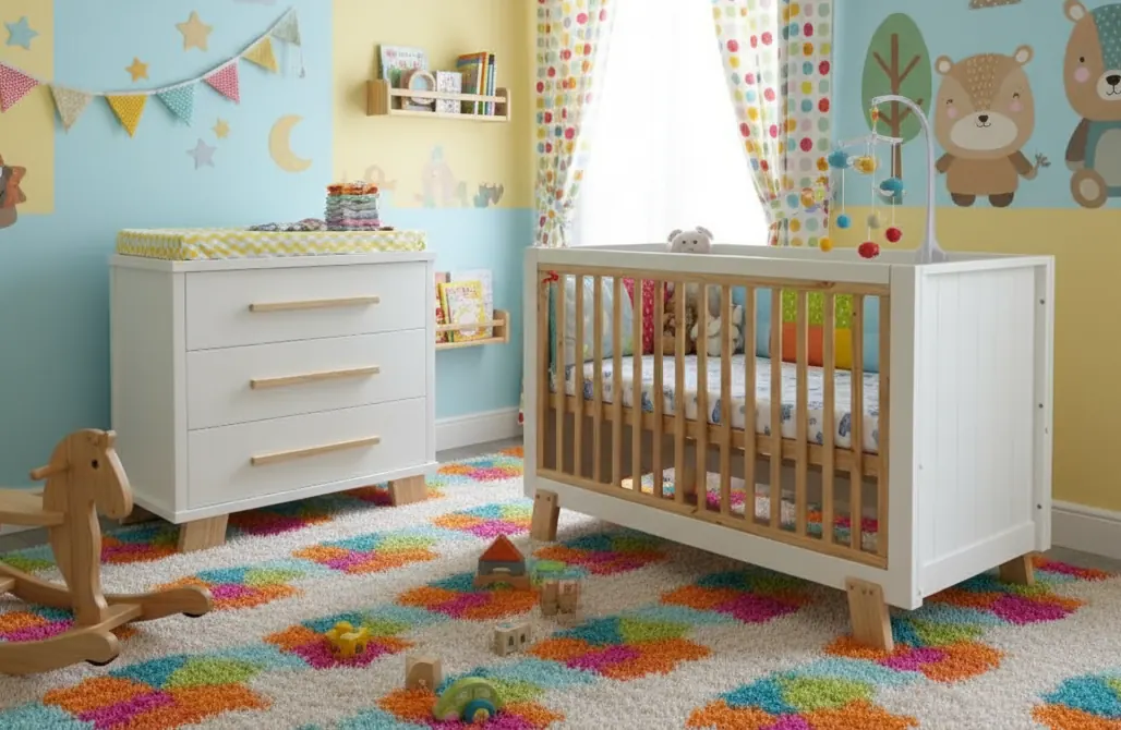 Crib & Drawer Cabinet Nursery Set – view 1