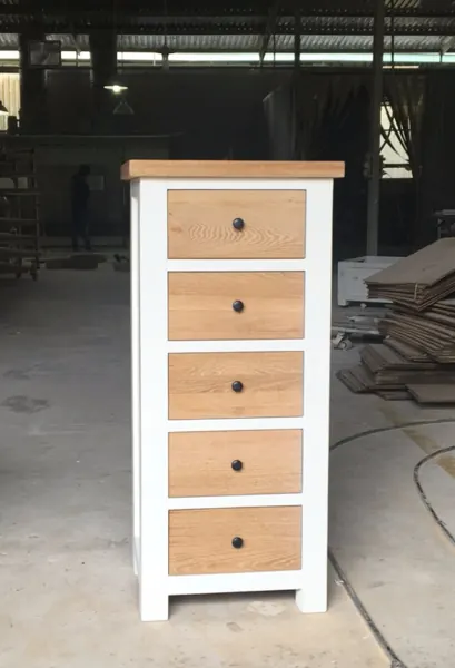 Oak 5-Drawer Tall Chest