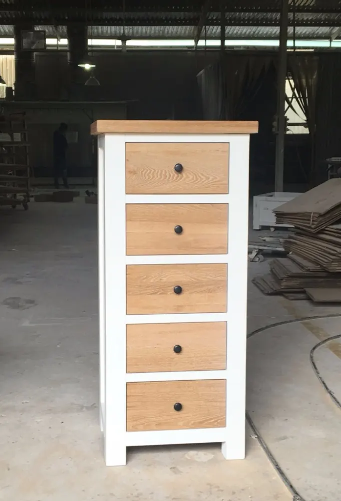 Oak 5-Drawer Tall Chest – view 1