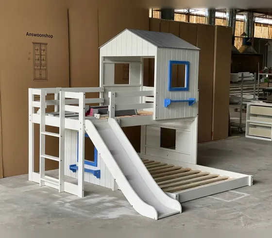 Bunk Bed with Slide and House Top - Bunk & Loft Beds by Tan Phuoc Furniture, Vietnam