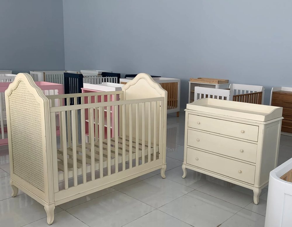 Classic Crib with Changing Cabinet - Changing Tables & Nursery Sets, flat-pack, Tan Phuoc Furniture Vietnam