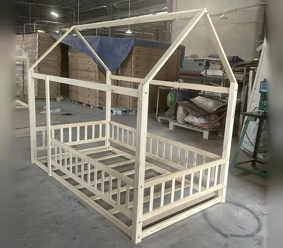 Natural Pine House Floor Bed, Twin - Kids' Beds by Tan Phuoc Furniture, Vietnam