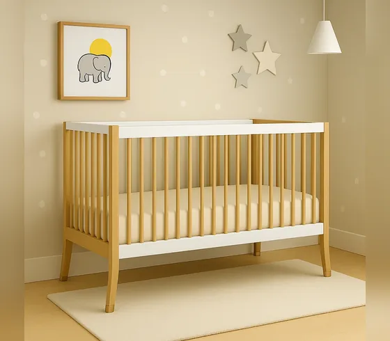 Natural Solid Wood Baby Cot - Nursery by Tan Phuoc Furniture, Vietnam