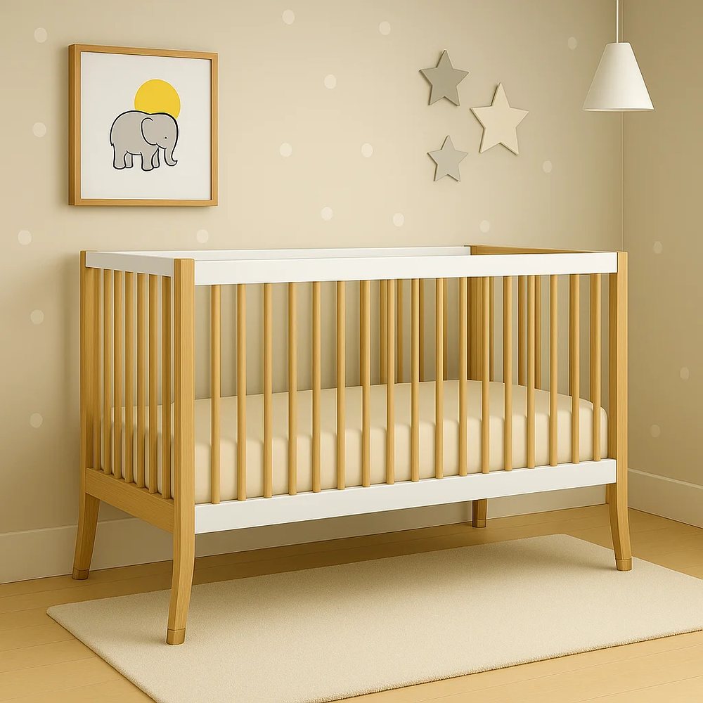 Natural Solid Wood Baby Cot - Nursery, flat-pack, Tan Phuoc Furniture Vietnam