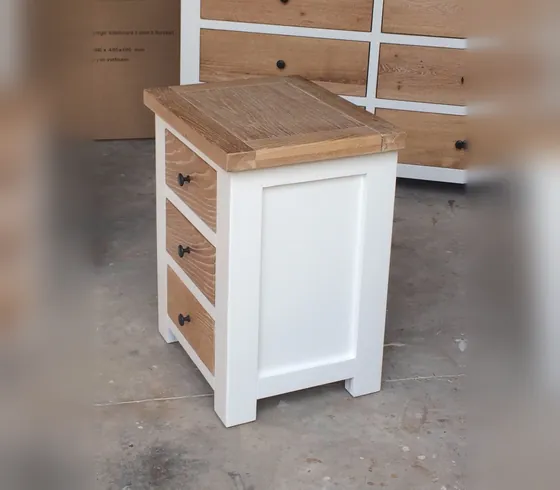 Oak 3-Drawer Nightstand - Nightstands by Tan Phuoc Furniture, Vietnam