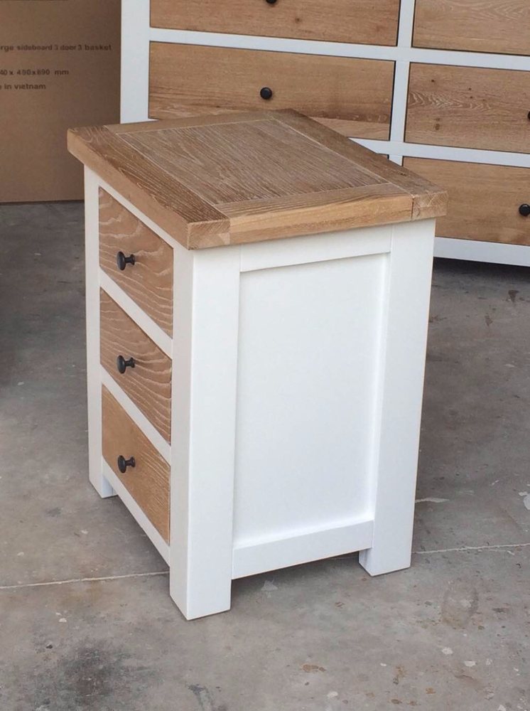 Oak 3-Drawer Nightstand - Nightstands, flat-pack, Tan Phuoc Furniture Vietnam