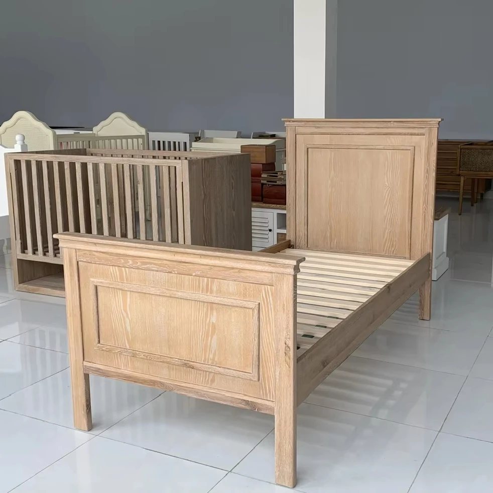 Oak Kids' Single Bed - Kids' Beds, flat-pack, Tan Phuoc Furniture Vietnam