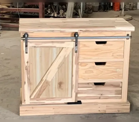 Rustic Dresser with Barn-Door Panel - Dressers & Storage by Tan Phuoc Furniture, Vietnam
