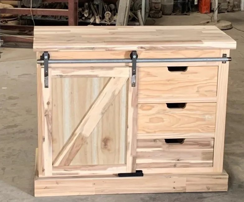 Rustic Dresser with Barn-Door Panel - Dressers & Storage, flat-pack, Tan Phuoc Furniture Vietnam