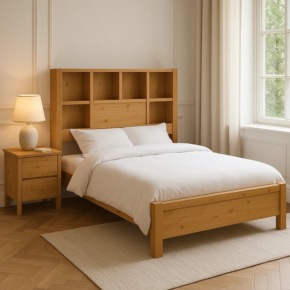 Single Bed with Bookcase Headboard - Kids' Beds, flat-pack, Tan Phuoc Furniture Vietnam