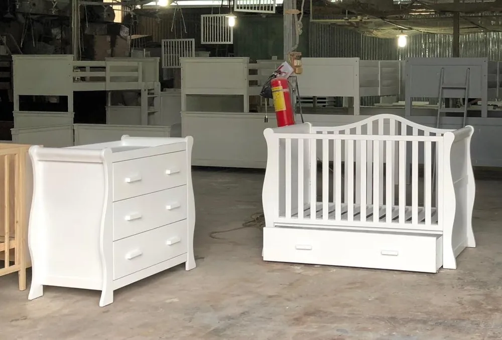 White Crib & 3-Drawer Dresser Nursery Set - view 2