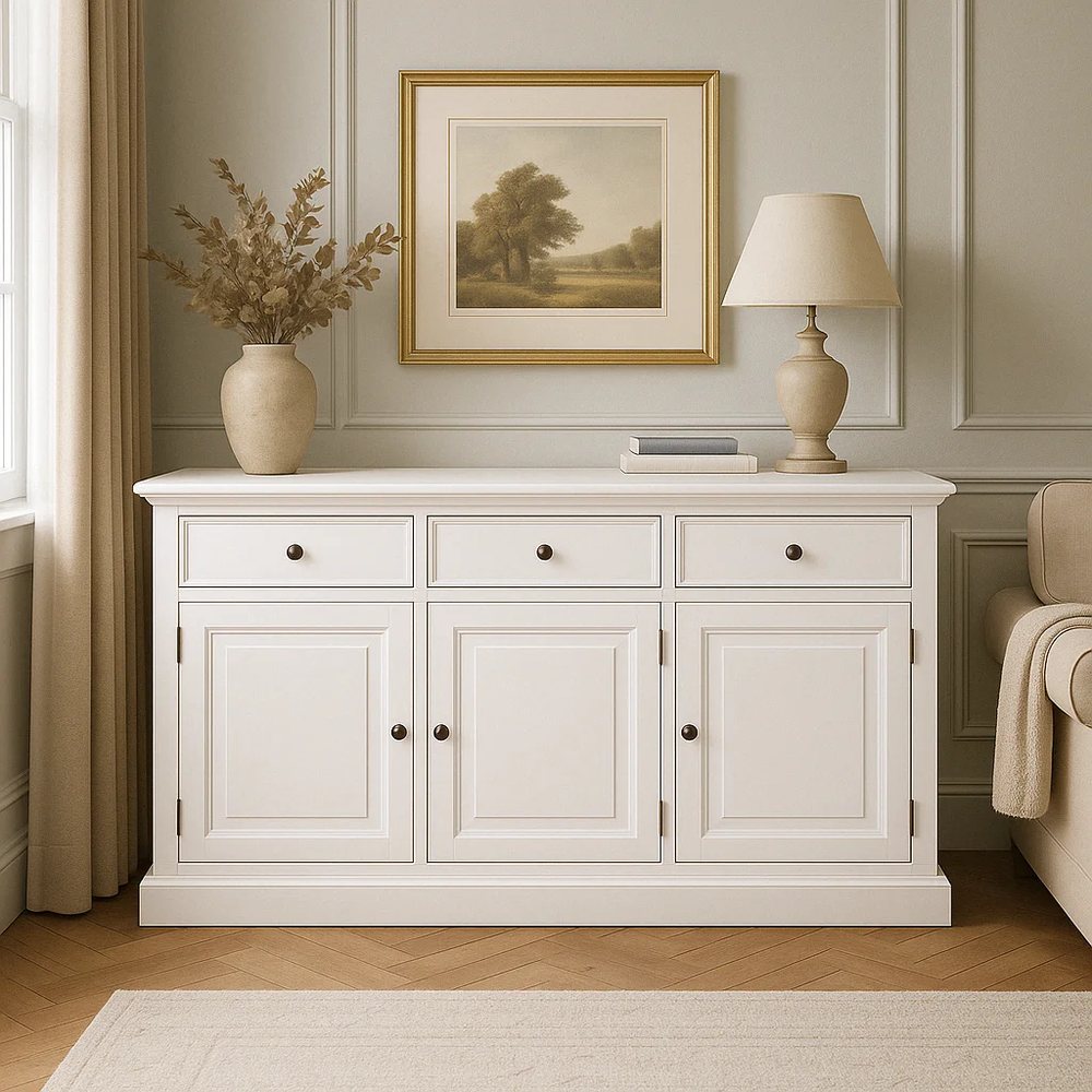 White Sideboard with Four Doors - Bedroom & Dining, flat-pack, Tan Phuoc Furniture Vietnam