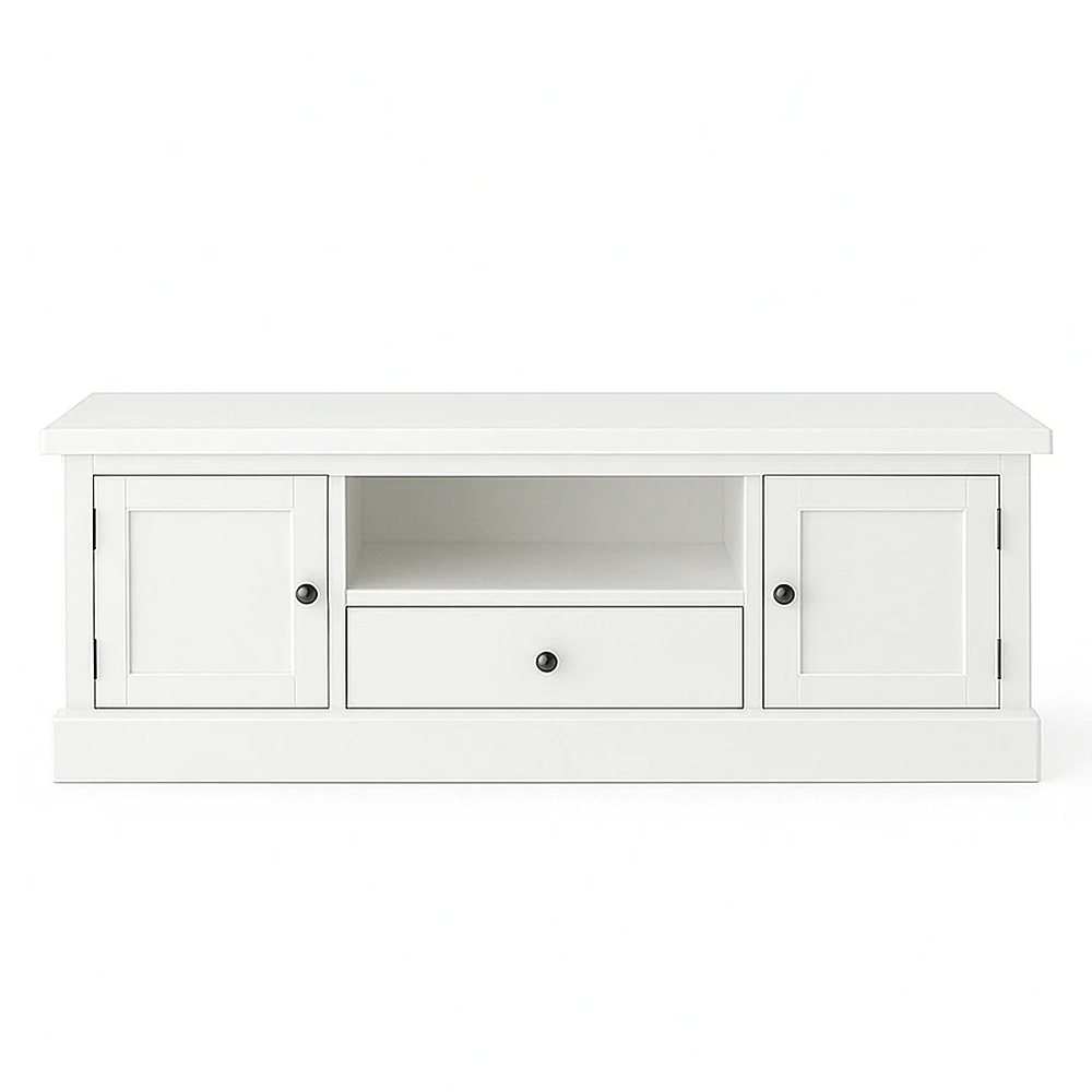 White TV Cabinet with Doors and Drawer - TV & Media Units, flat-pack, Tan Phuoc Furniture Vietnam