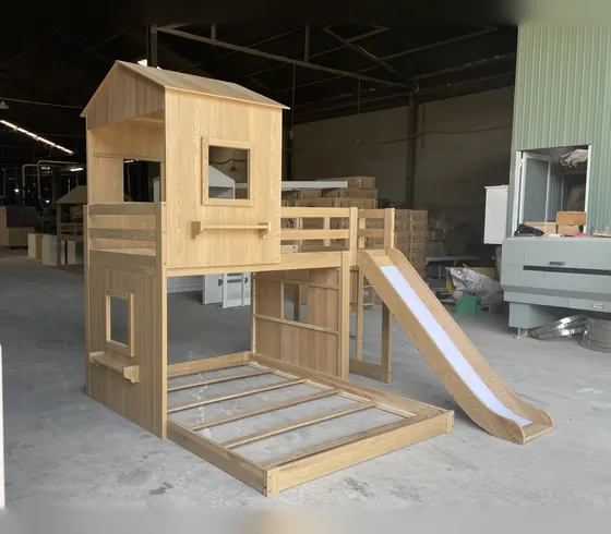 Natural House Loft Bed with Slide - Bunk & Loft Beds by Tan Phuoc Furniture, Vietnam