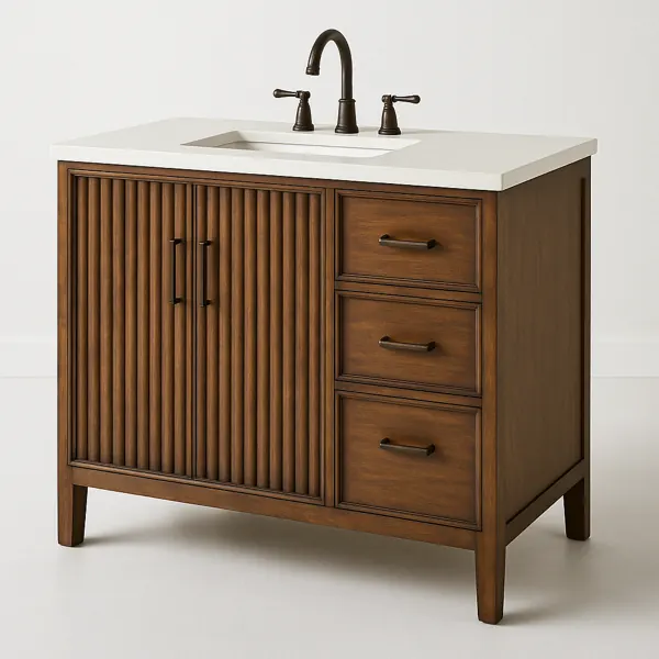 Wood Vanity with Artificial Stone Top