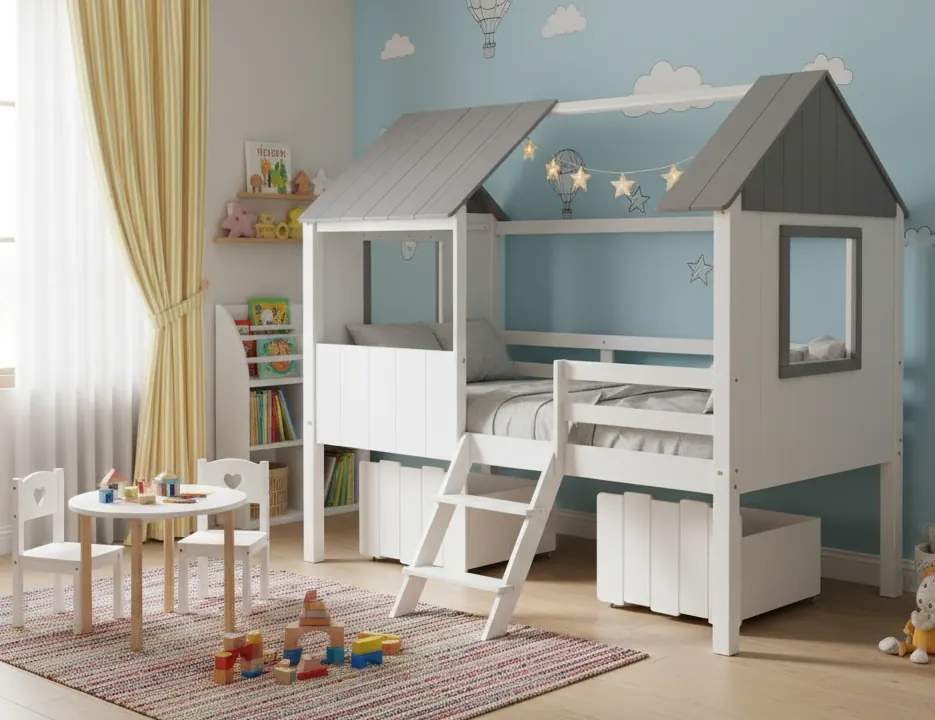 Two-Storey Wooden House Bed – view 4