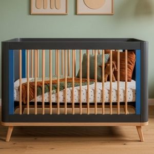 🌟 High-Quality Wooden Crib for Children - Safe & Modern