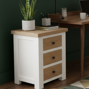 🌟 3-Drawer Bedside Cabinet – Natural Oak