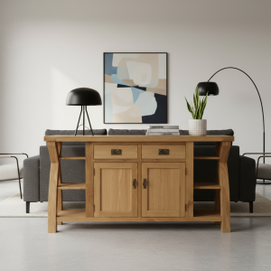 🪵 Natural Oak Sideboard Cabinet - Convenient & Luxurious